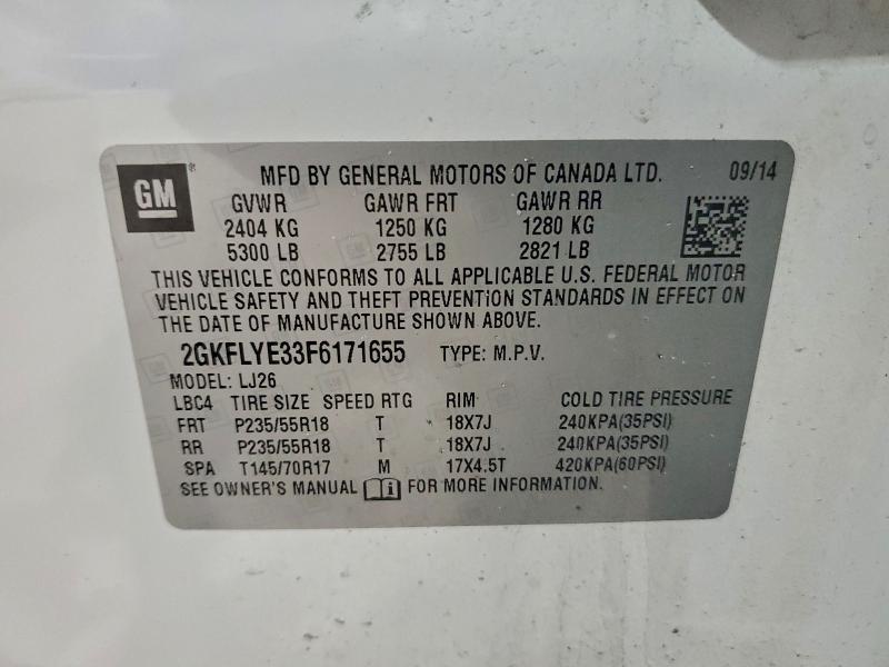 Aukcja sprzedaży 2015 Gmc Terrain, vin: 2GKFLYE33F6171655, numer aukcji: 96424365