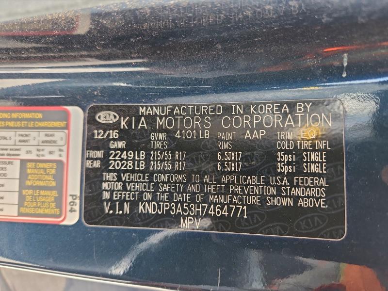 Продаж на аукціоні авто 2017 Kia Soul, vin: KNDJP3A53H7464771, номер лоту: 97980445