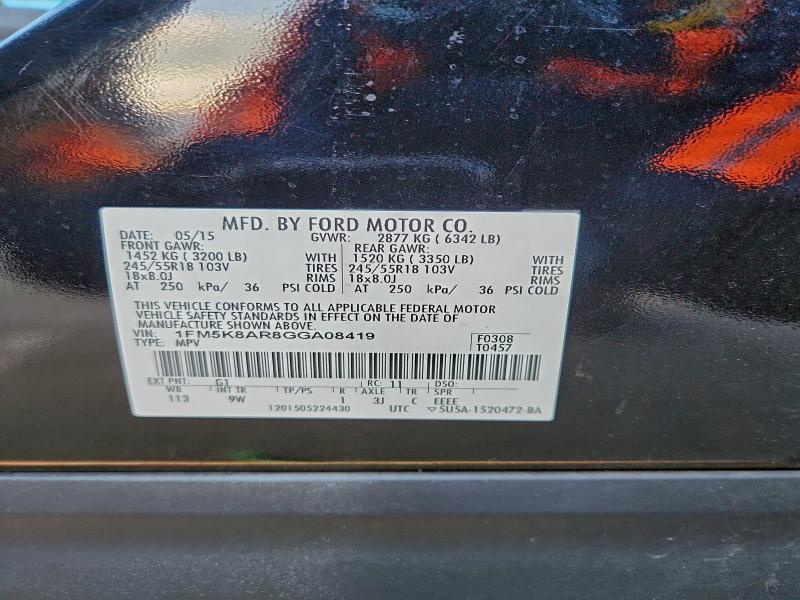 Продаж на аукціоні авто 2016 Ford Explorer, vin: 1FM5K8AR8GGA08419, номер лоту: 95187285