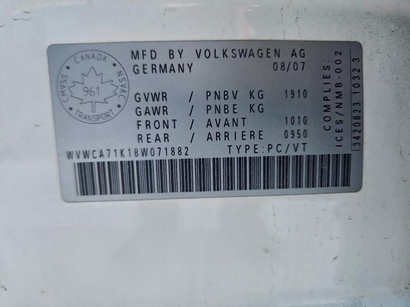 Продаж на аукціоні авто 2008 Volkswagen Rabbit, vin: WVWCA71K18W071882, номер лоту: 94256265