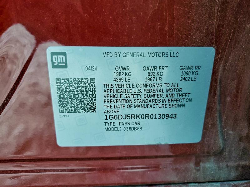Aukcja sprzedaży 2024 Cadillac Ct4 Luxury, vin: 1G6DJ5RK0R0130943, numer aukcji: 97872435