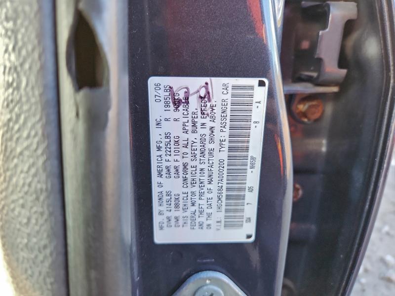 Aukcja sprzedaży 2007 Honda Accord, vin: 1HGCM56847A000200, numer aukcji: 93669235