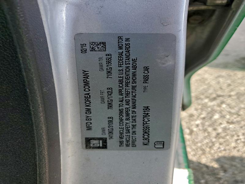 2015 Chevrolet Spark მანქანა იყიდება აუქციონზე, vin: KL8CD6S97FC764184, აუქციონის ნომერი: 97572495