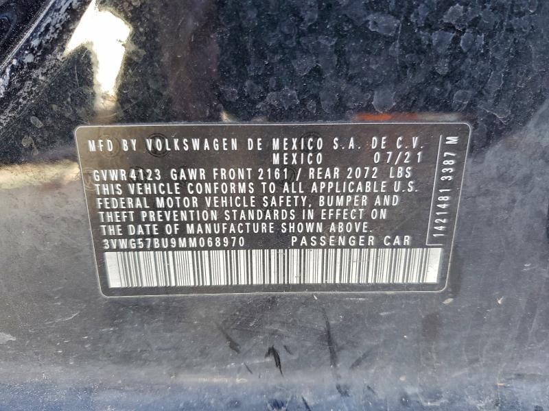 93900355 :رقم المزاد ، 3VWG57BU9MM068970 vin ، 2021 Volkswagen Jetta مزاد بيع