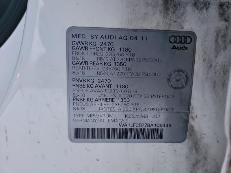 Продажа на аукционе авто 2011 Audi Q5, vin: WA1LFCFP7BA109449, номер лота: 95635715
