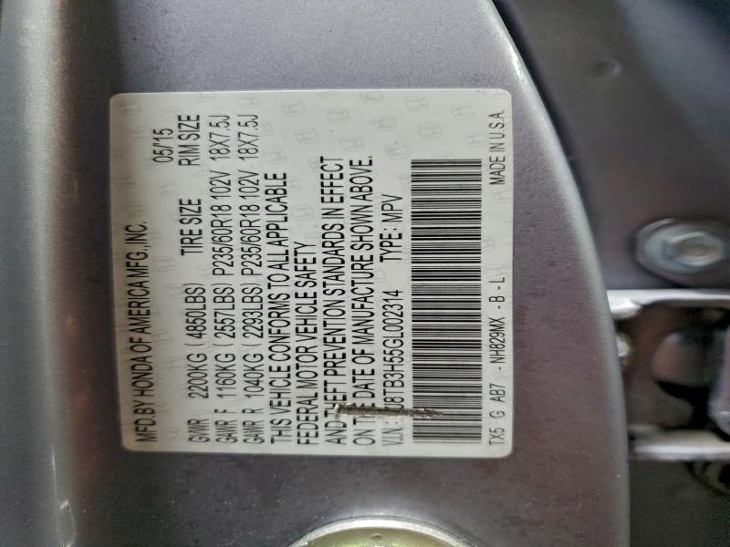 Aukcja sprzedaży 2016 Acura Rdx, vin: 5J8TB3H55GL002314, numer aukcji: 97138025