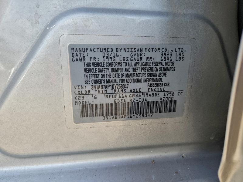 Aukcja sprzedaży 2016 Nissan Sentra, vin: 3N1AB7AP1GY258047, numer aukcji: 96634005