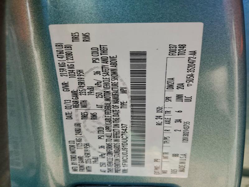 Aukcja sprzedaży 2013 Ford Escape, vin: 1FMCU0J91DUC76437, numer aukcji: 97760335