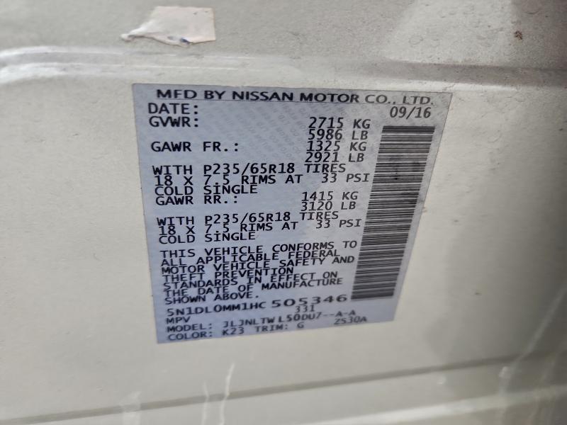 Продаж на аукціоні авто 2017 Infiniti Qx60, vin: 5N1DL0MM1HC505346, номер лоту: 98380185