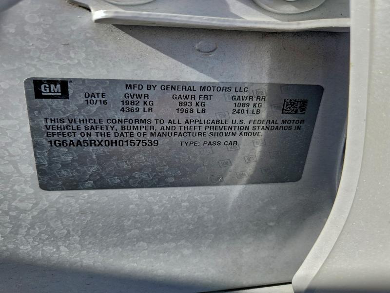 Продажа на аукционе авто 2017 Cadillac Ats, vin: 1G6AA5RX0H0157539, номер лота: 75311805