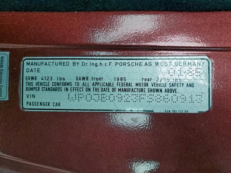 Продаж на аукціоні авто 1985 Porsche 928, vin: WP0JB0923FS860913, номер лоту: 95725865