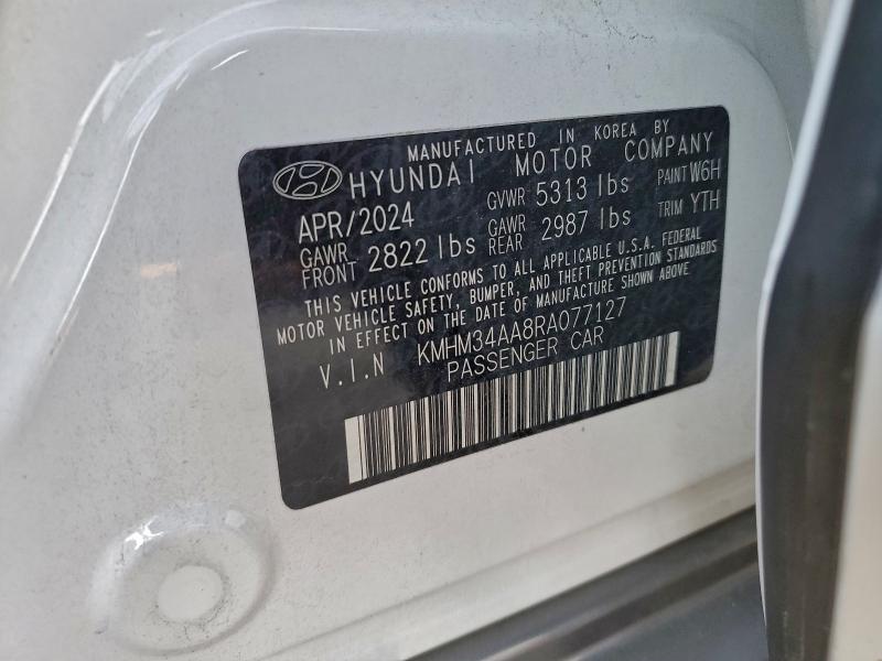 Aukcja sprzedaży 2024 Hyundai Ioniq 6, vin: KMHM34AA8RA077127, numer aukcji: 94768365