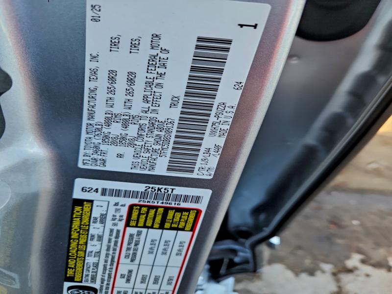 96486085 :رقم المزاد ، 5TFMC5DB8SX091367 vin ، 2025 Toyota Tundra مزاد بيع