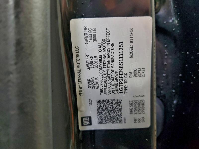 94897095 :رقم المزاد ، 1GTP2FEK8S1111351 vin ، 2025 Gmc Canyon مزاد بيع