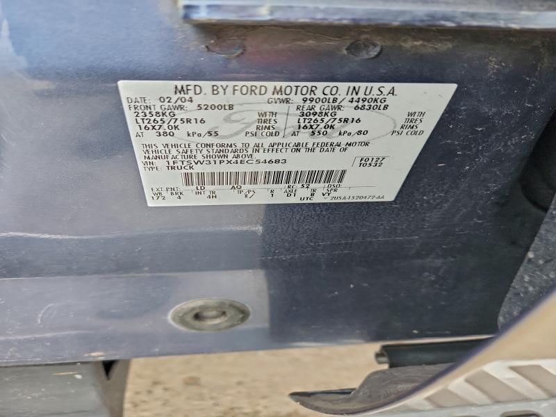 Продаж на аукціоні авто 2004 Ford F350, vin: 1FTSW31PX4EC54683, номер лоту: 95215745