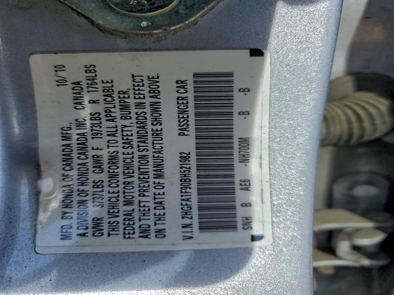 Aukcja sprzedaży 2011 Honda Civic Exl, vin: 2HGFA1F90BH521982, numer aukcji: 98387745