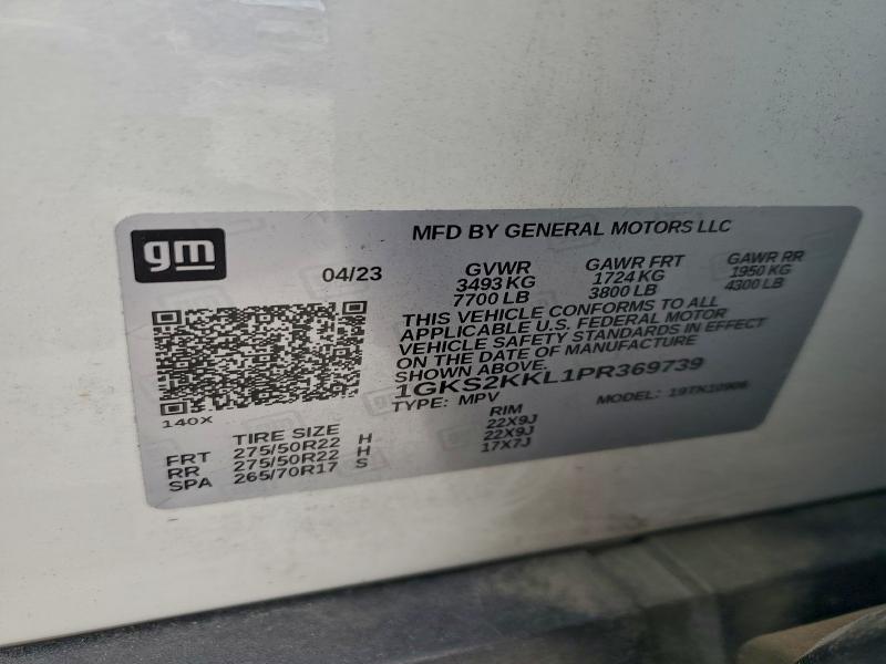 2023 Gmc Yukon Xl მანქანა იყიდება აუქციონზე, vin: 1GKS2KKL1PR369739, აუქციონის ნომერი: 94767215