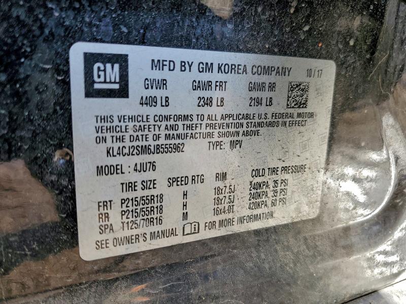 96212705 :رقم المزاد ، KL4CJ2SM6JB555962 vin ، 2018 Buick Encore مزاد بيع