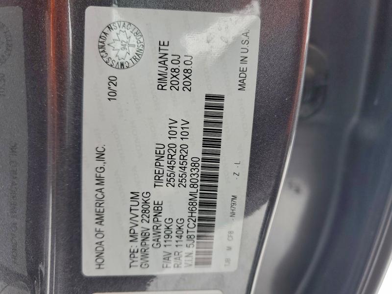 Продажа на аукционе авто 2021 Acura Rdx, vin: 5J8TC2H68ML803380, номер лота: 97443345