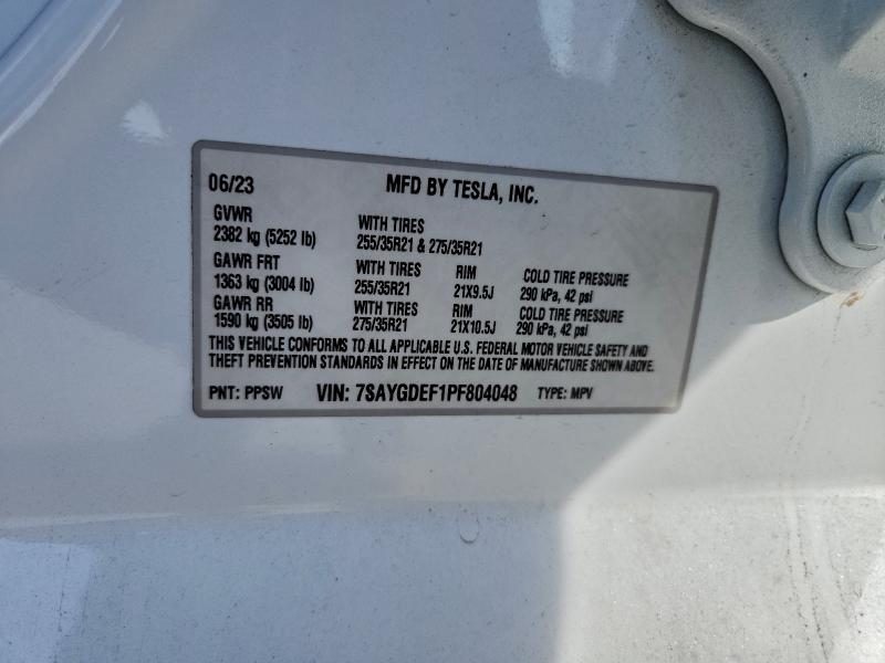 Aukcja sprzedaży 2023 Tesla Model Y, vin: 7SAYGDEF1PF804048, numer aukcji: 90954625
