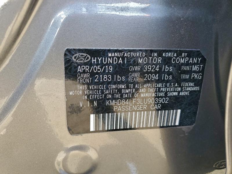 Продажа на аукционе авто 2020 Hyundai Elantra, vin: KMHD84LF3LU903902, номер лота: 95710895