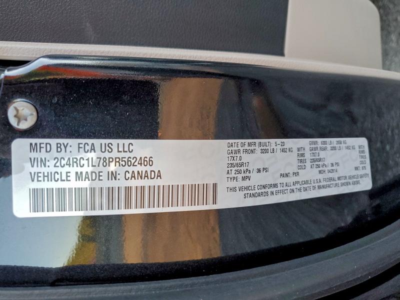 97276095 :رقم المزاد ، 2C4RC1L78PR562466 vin ، 2023 Chrysler Pacifica H مزاد بيع