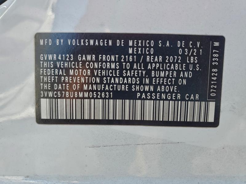 Продаж на аукціоні авто 2021 Volkswagen Jetta, vin: 3VWC57BU8MM052631, номер лоту: 95026195