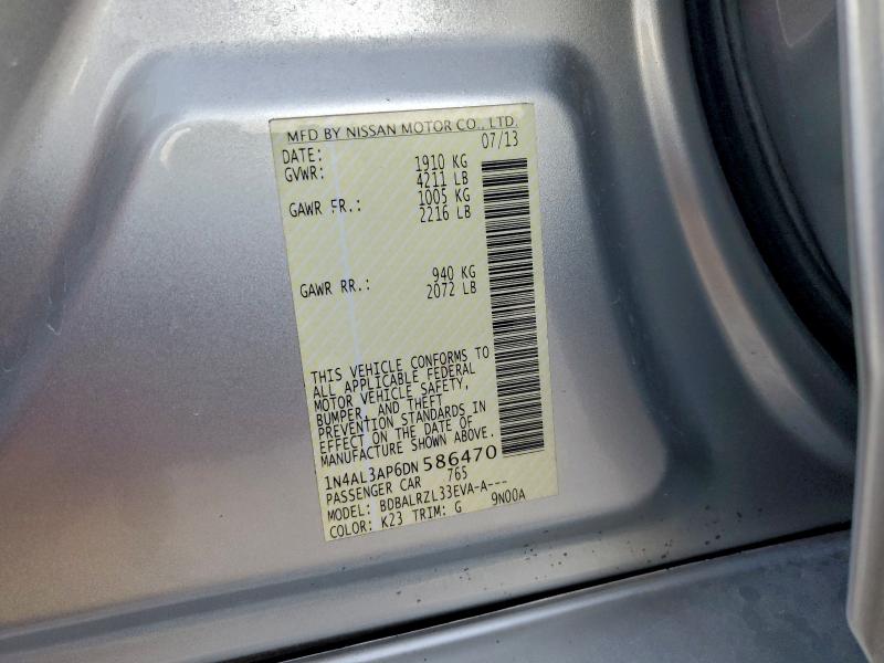 2013 Nissan Altima მანქანა იყიდება აუქციონზე, vin: 1N4AL3AP6DN586470, აუქციონის ნომერი: 98079435