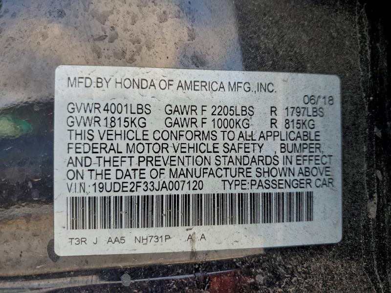 2018 Acura Ilx მანქანა იყიდება აუქციონზე, vin: 19UDE2F33JA007120, აუქციონის ნომერი: 96039075