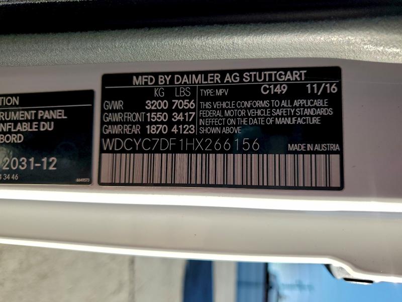 Продаж на аукціоні авто 2017 Mercedes Benz G, vin: WDCYC7DF1HX266156, номер лоту: 96342245
