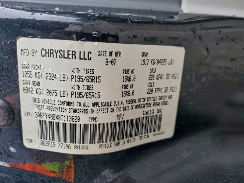 94564705 :رقم المزاد ، 3A8FY48BX8T113820 vin ، 2008 Chrysler Pt Cruiser مزاد بيع