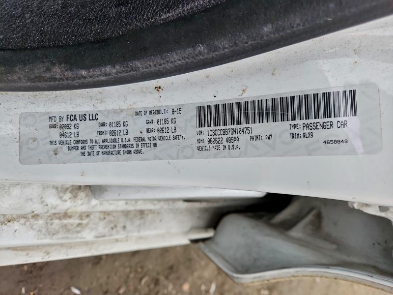2016 Chrysler 200 მანქანა იყიდება აუქციონზე, vin: 1C3CCCBB7GN104751, აუქციონის ნომერი: 97771445