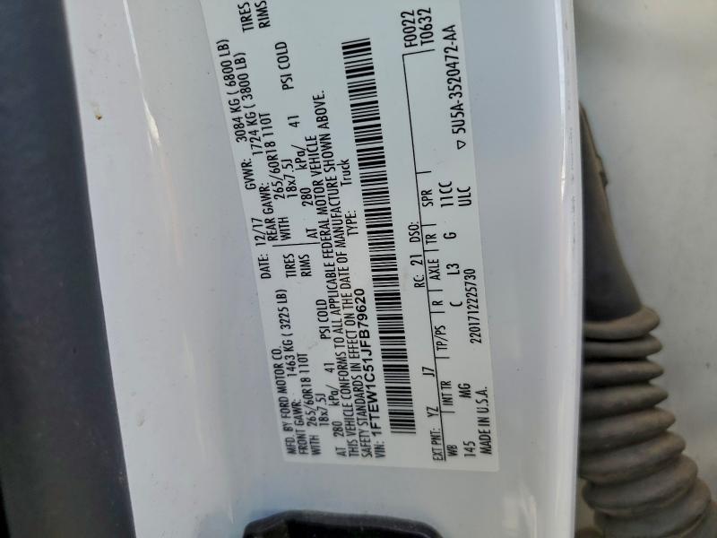 2018 Ford F150 Super მანქანა იყიდება აუქციონზე, vin: 1FTEW1C51JFB79620, აუქციონის ნომერი: 95893115
