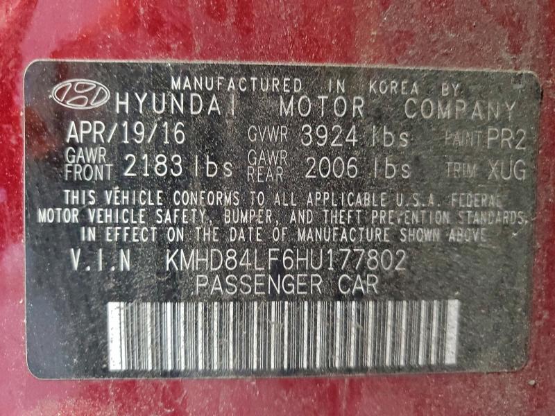 Продаж на аукціоні авто 2017 Hyundai Elantra Se, vin: KMHD84LF6HU177802, номер лоту: 77805255