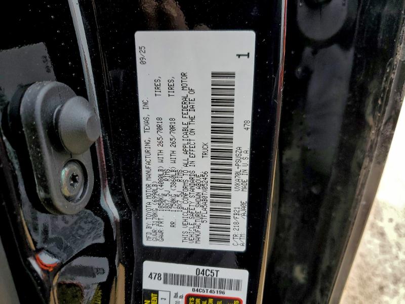 Aukcja sprzedaży 2026 Toyota Tundra, vin: 5TFLA5AB0TX052456, numer aukcji: 97092765