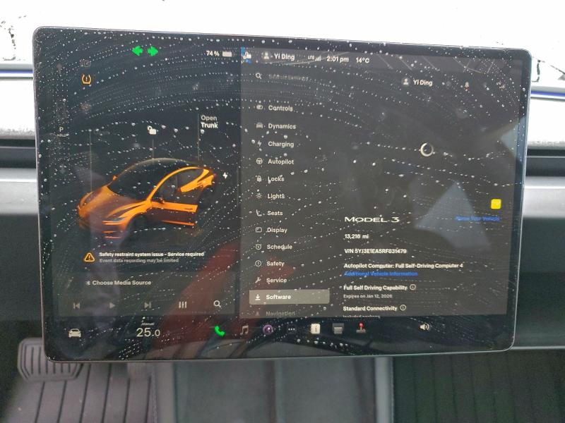 Aukcja sprzedaży 2024 Tesla Model 3, vin: 5YJ3E1EA5RF831479, numer aukcji: 96572335
