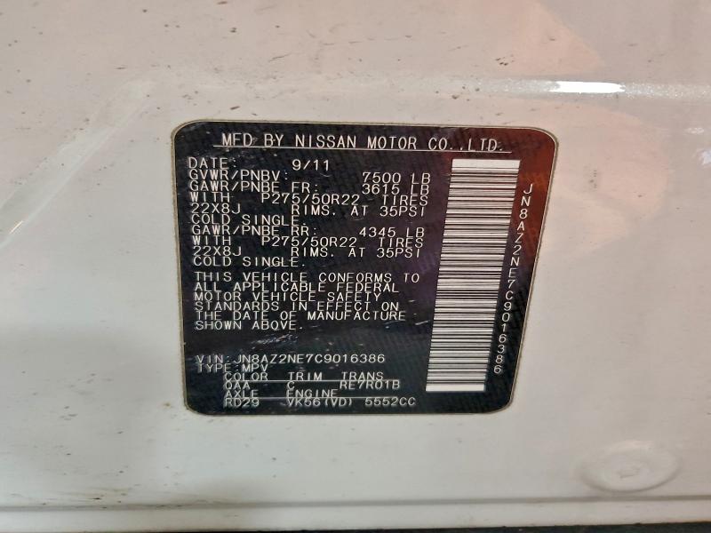 Aukcja sprzedaży 2012 Infiniti Qx56, vin: JN8AZ2NE7C9016386, numer aukcji: 97753745