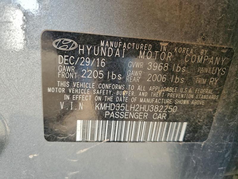 2017 Hyundai Elantra Gt მანქანა იყიდება აუქციონზე, vin: KMHD35LH2HU382250, აუქციონის ნომერი: 97357085