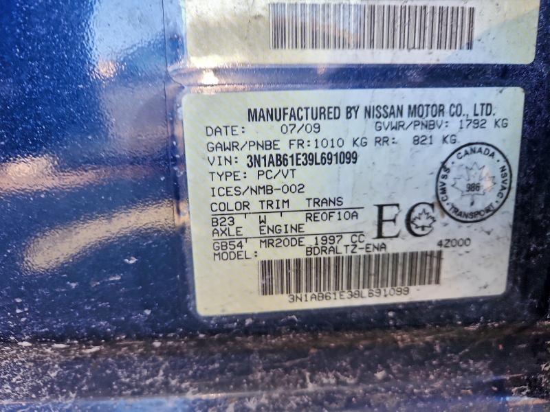 97775805 :رقم المزاد ، 3N1AB61E39L691099 vin ، 2009 Nissan Sentra 2.0 مزاد بيع