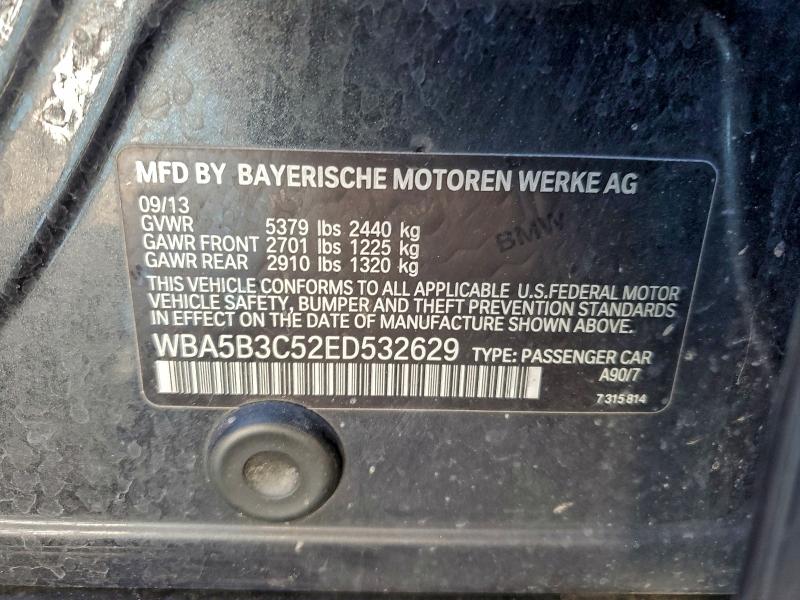 Продажа на аукционе авто 2014 Bmw 535 Xi, vin: WBA5B3C52ED532629, номер лота: 96224335