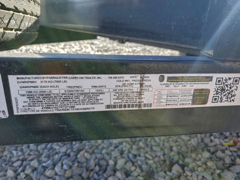 Продажа на аукционе авто 2024 Carry-on Unknown, vin: 4YMBU1627RT011890, номер лота: 96698445