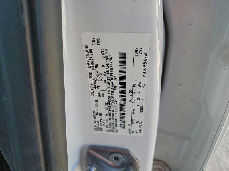 2018 Ford Escape მანქანა იყიდება აუქციონზე, vin: 1FMCU0GD7JUC61741, აუქციონის ნომერი: 96441205
