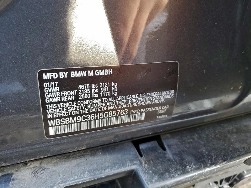 96749025 :رقم المزاد ، WBS8M9C36H5G85763 vin ، 2017 Bmw M3 مزاد بيع