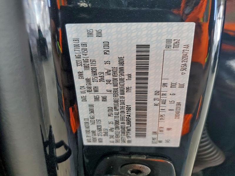 Продажа на аукционе авто 2024 Ford F150 Plati, vin: 1FTFW7L86RFA11601, номер лота: 98626025