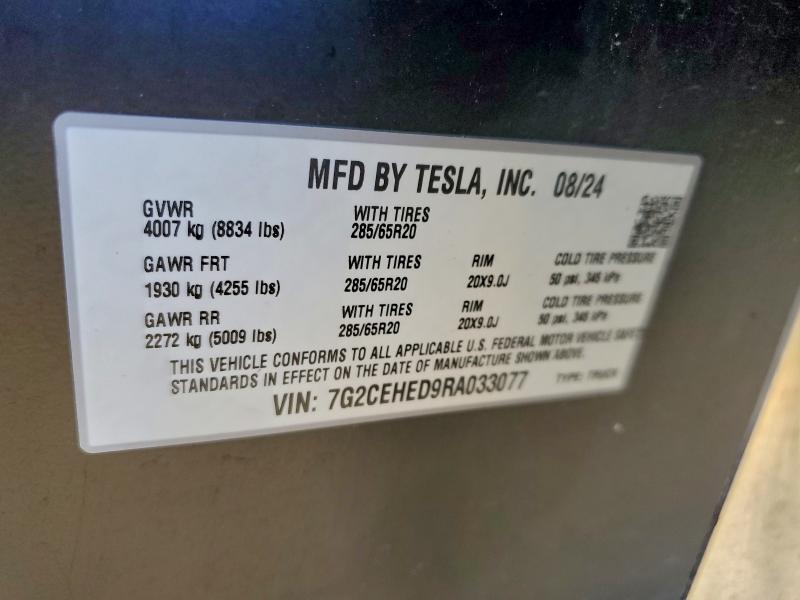 96083625 :رقم المزاد ، 7G2CEHED9RA033077 vin ، 2024 Tesla Cybertruck مزاد بيع