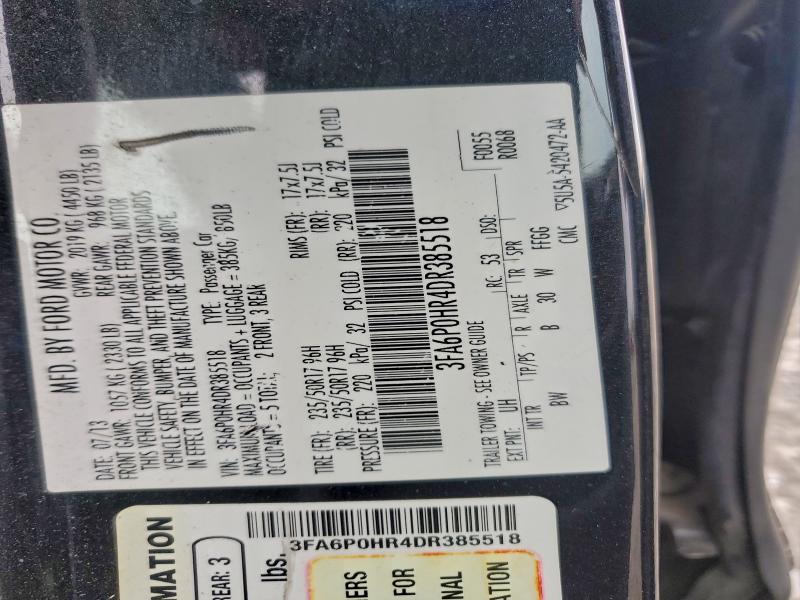 Aukcja sprzedaży 2013 Ford Fusion Se, vin: 3FA6P0HR4DR385518, numer aukcji: 96273415
