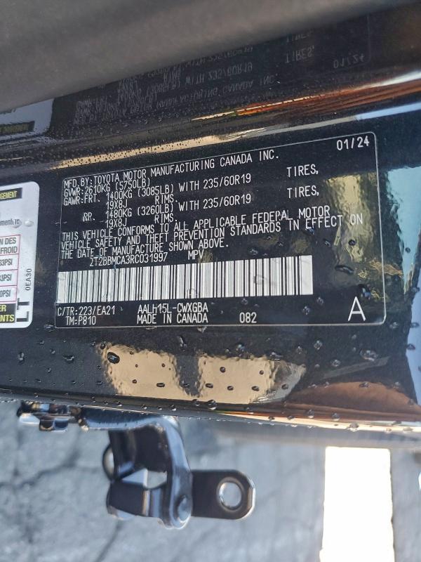 95823815 :رقم المزاد ، 2T2BBMCA3RC031997 vin ، 2024 Lexus Rx 350h Ba مزاد بيع