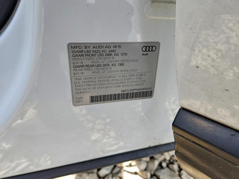 Aukcja sprzedaży 2016 Audi Q5, vin: WA1L2AFP9GA009263, numer aukcji: 95201615