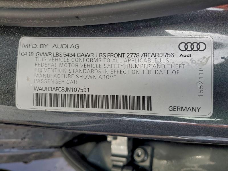 Aukcja sprzedaży 2018 Audi A6, vin: WAUH3AFC8JN107591, numer aukcji: 94450165
