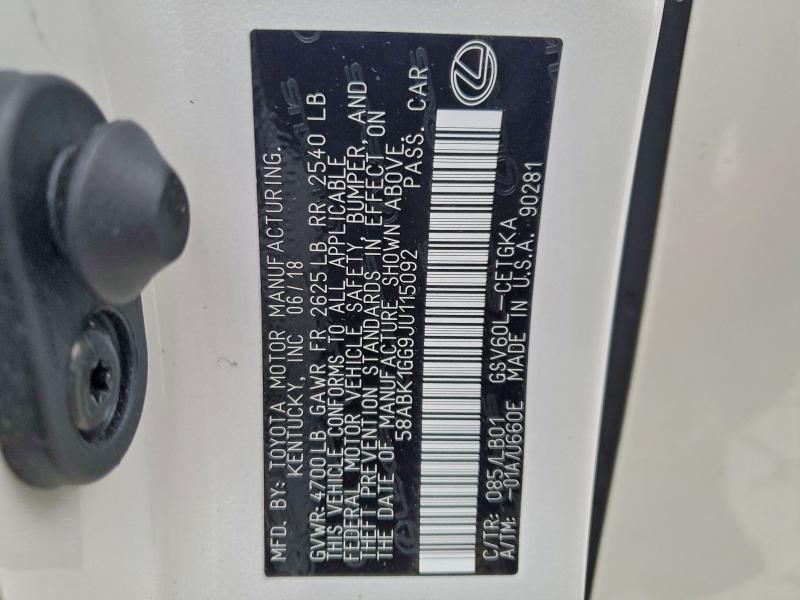 Aukcja sprzedaży 2018 Lexus Es, vin: 58ABK1GG9JU115092, numer aukcji: 94976705